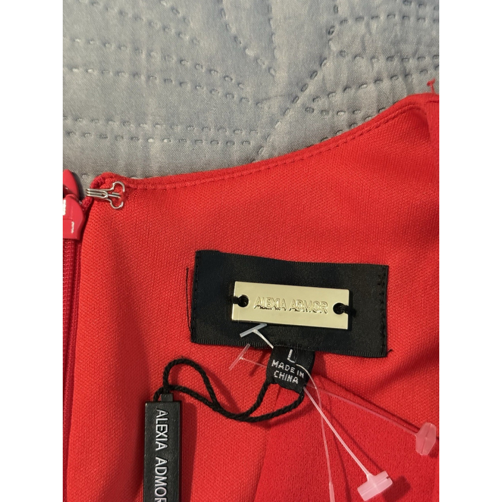 Alexia Admor Women's Red Long Sleeve Dress Size L Regular - Picture 6 of 9